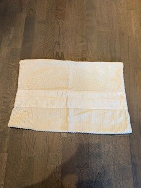 White/Cream Textured Decorative Pillow Cover 23” x 15” Neutral Accent Pillow